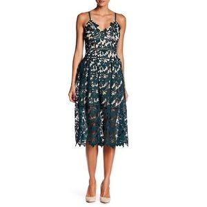love...ady Chemical Lace Slip Midi Dress Teal S